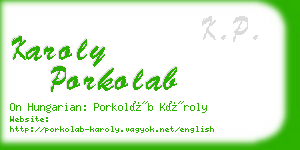 karoly porkolab business card